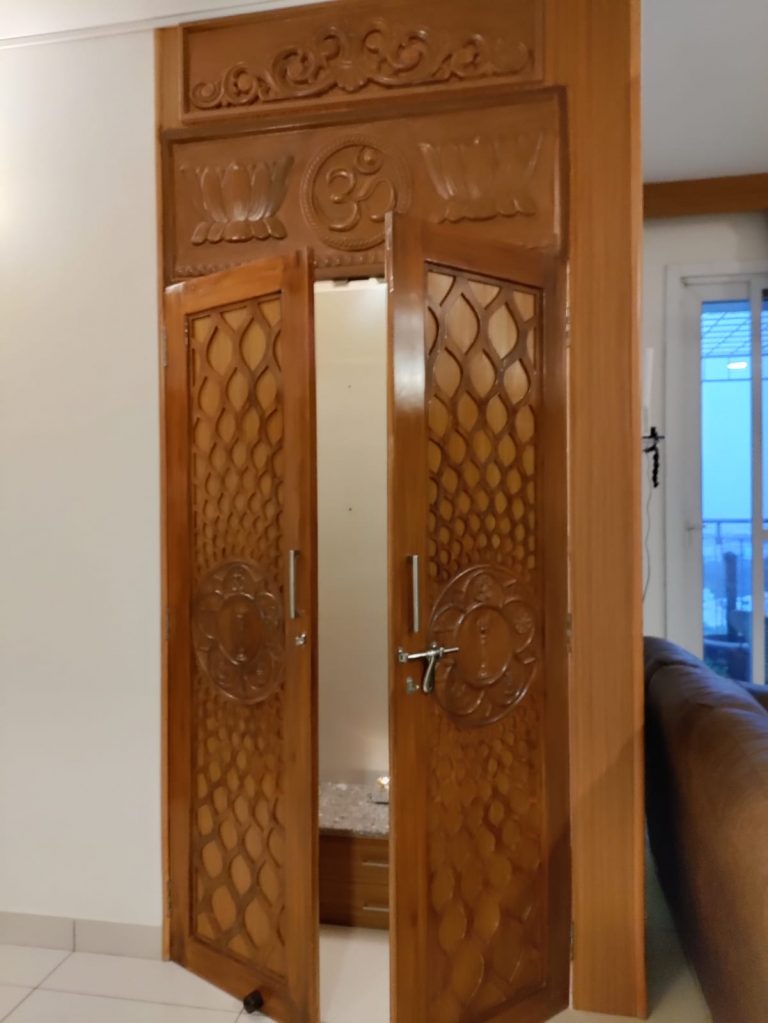 Contemporary Pooja Room Door Design